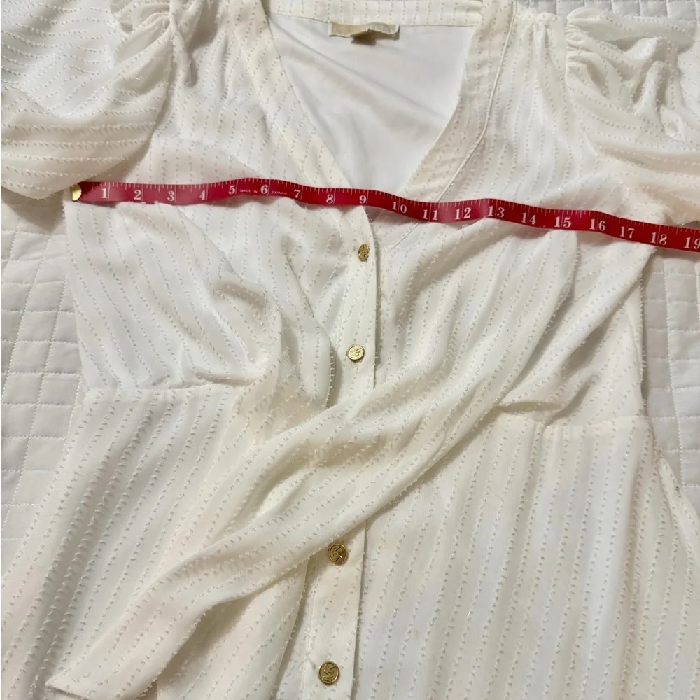 Michael Kors Ivory Textured Tie-Front Maxi Dress